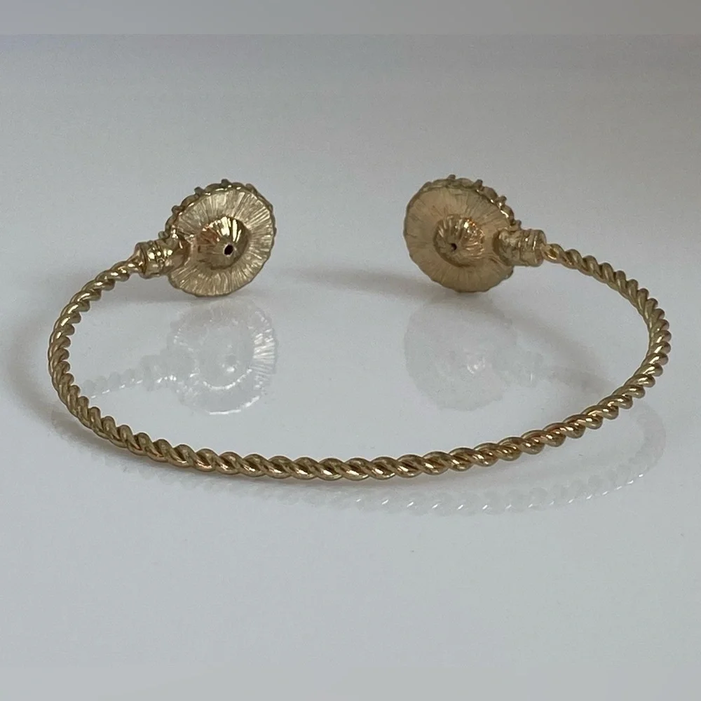 BaubleBar Gold Gemstone Adjustable Cuff Bracelet